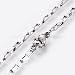 Collane a catena quadra in acciaio inossidabile 304 anti-ossidazione&nbsp;NJEW-F248-22C-P