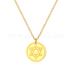 Collier élégant avec pendentif étoile de David en acier inoxydable 304 pour un usage quotidien pour femme&nbsp;LS-NW9851-1