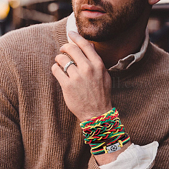 Geflochtene Lederarmbänder für Männer und Frauen&nbsp;BJEW-CL0001-43B