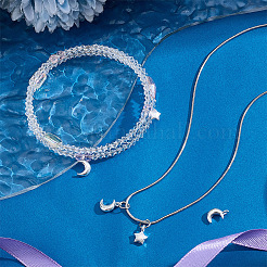 6 pz 2 stili 925 ciondoli a forma di luna e stella in argento sterling&nbsp;STER-PH0004-48
