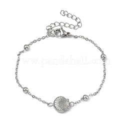 Braccialetti a maglie in acciaio inossidabile 304 con tema vita marina&nbsp;BJEW-F534-02P