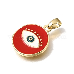 Latón con colgantes de esmalte rojo&nbsp;KK-CBAA632-05G