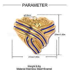 304 Edelstahl-Emaille-Anhänger&nbsp;STAS-OY014-19G