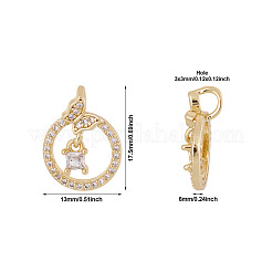 2шт латунные подвески с микропаве и кубическим цирконием&nbsp;KK-TA0002-95