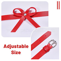 3 пара регулируемых браслетов на лодыжку из искусственной кожи с бантом&nbsp;AJEW-PH0007-83