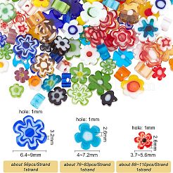3 нитка 3 нити стеклянных бусин миллефиори ручной работы&nbsp;LAMP-OC0001-50B
