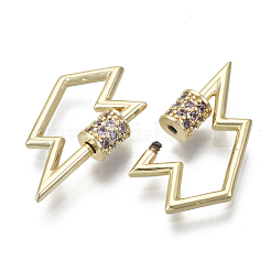 Латунь микропаве кубический цирконий винт карабин подвески с замком&nbsp;KK-R136-067F-NF