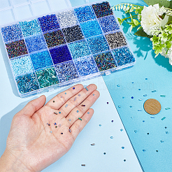 348 г 24-х цветных стеклянных бусин&nbsp;SEED-PH0002-71