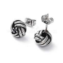 Pendientes de botón de circonita cúbica transparente pavé de acero inoxidable quirúrgico 316 para mujeres y hombres&nbsp;EJEW-Z050-24AS-01