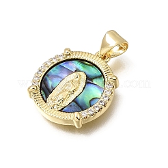Pendenti in zirconi cubici trasparenti in micro pavè di ottone&nbsp;CU-CBAF50C-01C-G03