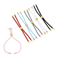 6шт 6-х цветные витые нейлоновые шнуры серебряные браслеты&nbsp;DIY-FS0008-93