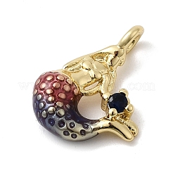 Латунные микропроволочные кубические циркониевые подвески из эмали&nbsp;KK-L262-11G