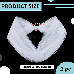 Нейлоновая свадебная шаль из сетки&nbsp;AJEW-WH0816-380B