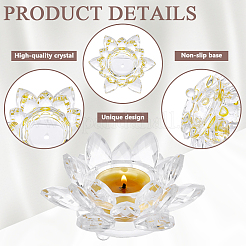 Bougeoir en verre en forme de lotus&nbsp;DJEW-WH0039-176B