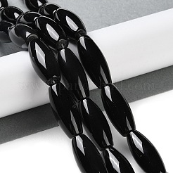 Natürliche schwarze Onyx-Achat-Perlenstränge&nbsp;G-NH0019-C05-14