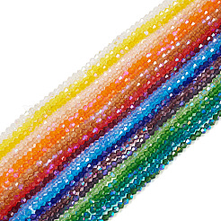 21 brins de perles de verre galvanisées transparentes de 21 couleurs&nbsp;GLAA-TA0004-23