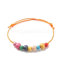 Bracelets de perles rondes en bois naturel&nbsp;BJEW-JB08566