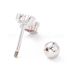 Серьги-гвоздики с двойным сердцем «кошачий глаз» для женщин&nbsp;EJEW-A065-08P