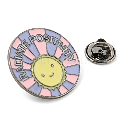 Spille con spilla smaltata in lega di sole sorriso&nbsp;AJEW-Z023-07B