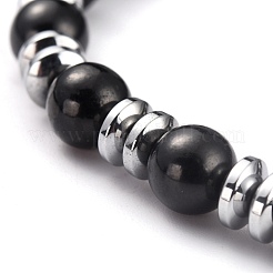 Bracciali con perline di ematite sintetica magnetica placcata&nbsp;BJEW-B011-01