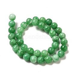 Naturels teints en blanc perles de jade brins&nbsp;G-M402-C04-12