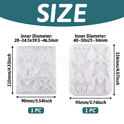 2 Stück 2 Stil Schmetterling DIY Cabochon Silikonformen&nbsp;DIY-TA0005-29