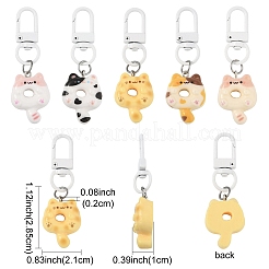 10 шт. мультяшный кот пончик смоляные подвески украшения&nbsp;KEYC-YW00205