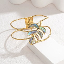 Браслеты из нержавеющей стали 304 со стеклянными шарнирами для женщин&nbsp;BJEW-M082-06G-02