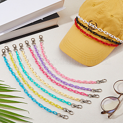 10 шт. 10-цветная акриловая цепочка для бейсболки&nbsp;HJEW-DC00063
