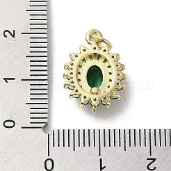 Pendentifs avec zircon cubiques à micro-pavés en laiton&nbsp;KK-E092-29G-01