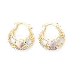 Двухцветные серьги-кольца из латуни&nbsp;LS-EJEW-B117-05