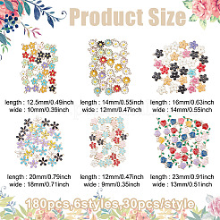 Colgantes de esmalte de aleación 180pcs 6 estilos&nbsp;ENAM-ME0001-70