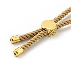 Bracelets coulissants en corde milan torsadée à moitié finis&nbsp;FIND-G032-01G-01