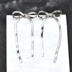 Не тускнеющие серьги-гвоздики с бантом из нержавеющей стали 304 для женщин&nbsp;EJEW-D104-04P