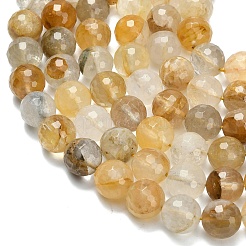 Бусины из натурального желтого гематоидного кварца класса А&nbsp;G-L642-F04-12mm