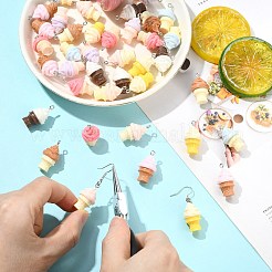 40pcs 8 couleurs pendentifs en résine opaque&nbsp;RESI-CJ0005-24
