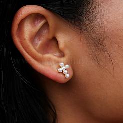 Элегантные серьги-гвоздики из латуни в форме креста&nbsp;XC2050