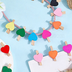 80 шт. 10-х цветные деревянные зажимы-гвоздики&nbsp;DIY-CP0012-83