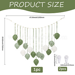 Лист полиэстер макраме настенный декор в стиле бохо&nbsp;AJEW-WH20006-213B