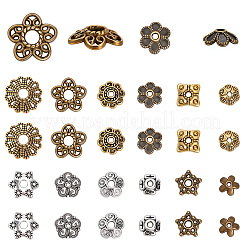360шт 12 стиля колпачки из сплава в тибетском стиле&nbsp;TIBE-SC0002-31