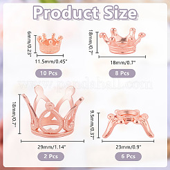 26 espositore in lega a corona da 4 stili per pietre preziose&nbsp;FIND-AR0006-93RG
