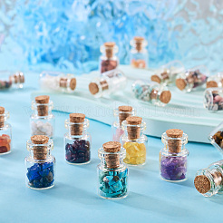 Botellas de vidrio con cuentas de piedras preciosas naturales y sintéticas&nbsp;G-KS0001-02