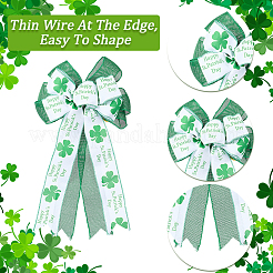 Nœud papillon en polyester à motif de trèfle pour décorations de fête de la Saint-Patrick&nbsp;AJEW-WH20080-04C