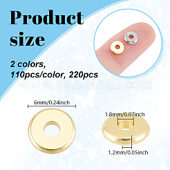 220шт 2 цвета латунные дистанционные бусины&nbsp;KK-GA0001-79