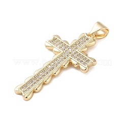 Pendentifs en laiton avec micro micro pavé de zircone cubique transparent&nbsp;KK-A212-01I-G