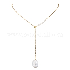 Регулируемый прямоугольный кулон из натурального жемчуга кеши&nbsp;NJEW-JN05950