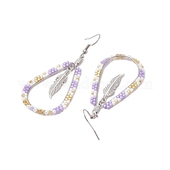 Серьги-гвоздики из нержавеющей стали 304 и стеклянных бусин для женщин&nbsp;EJEW-MZ00397-01