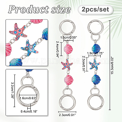 Удлинители ремешка из эмали из сплава ракушек и морских звезд&nbsp;AJEW-AB00078-02
