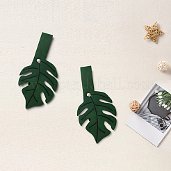 2 шт. зажимы для кардигана из искусственной кожи с листьями&nbsp;JEWB-CL0001-01A