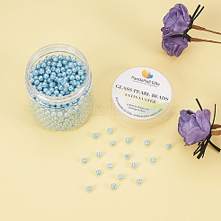 Круглая бусина из экологически чистого окрашенного стекла с жемчугом&nbsp;HY-PH0002-17-B